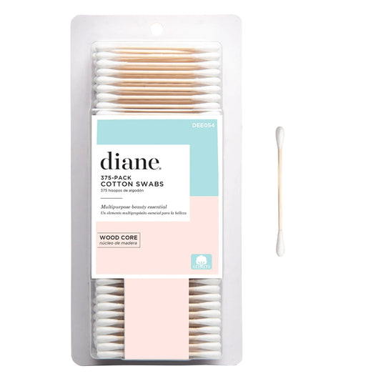 Diane Cotton Swabs Sturdy Wood Base 375 ct. 1-Pack - Super Soft for Sensitive Skin Gentle on Face Makeup and Beauty Applicator Nail Polish Removal 3 inches long for Beauty Personal CareCrafts