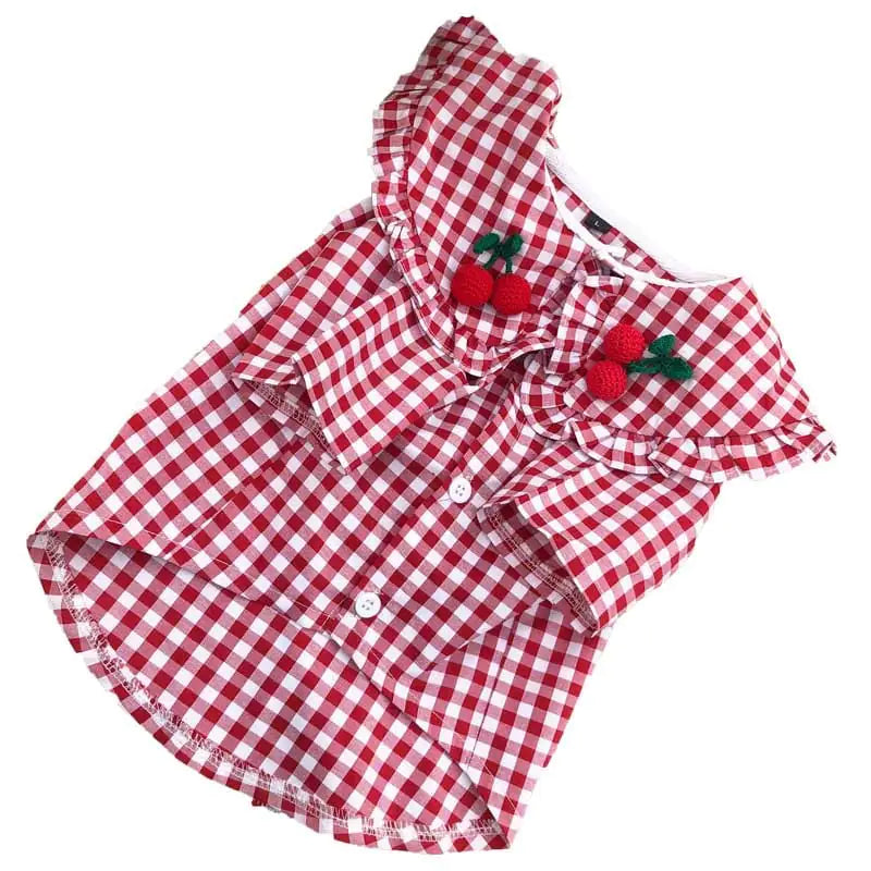 Chic Summer Checkered Tee for Small Dogs